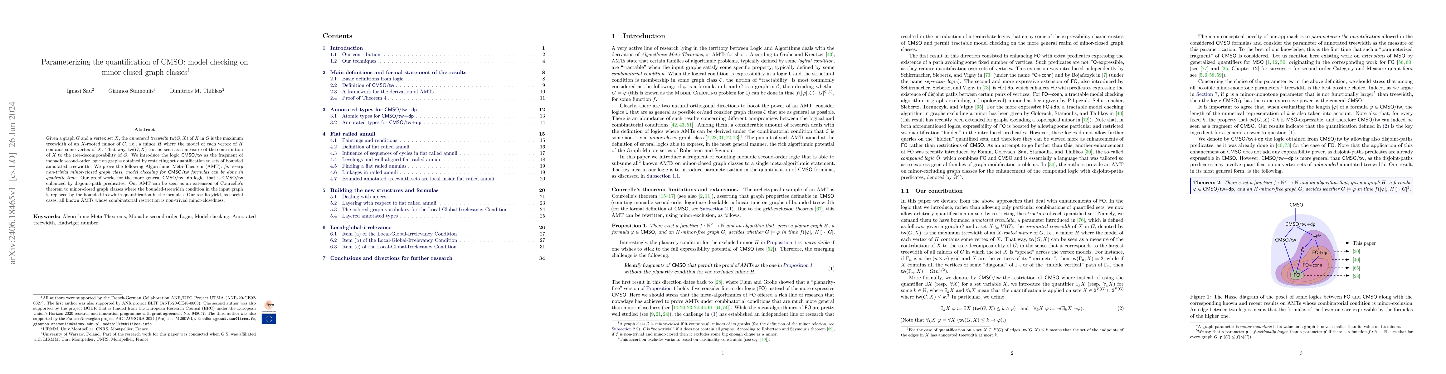 Thumbnail for Parameterizing the quantification of CMSO: model checking on
  minor-closed graph classes
