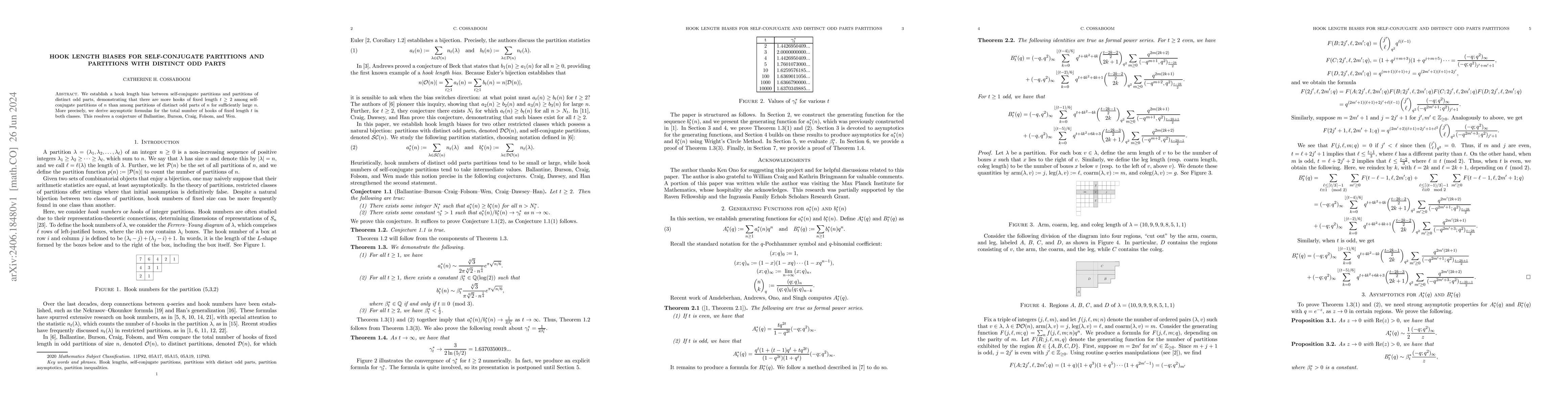 Thumbnail for Hook length biases for self-conjugate partitions and partitions with
  distinct odd parts