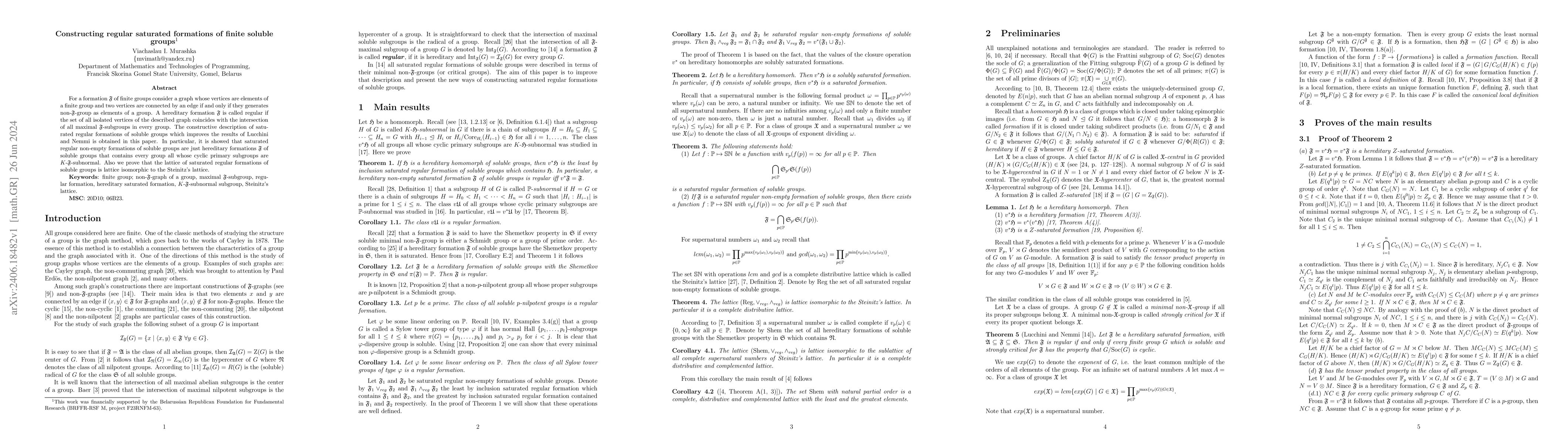 Thumbnail for Constructing regular saturated formations of finite soluble groups