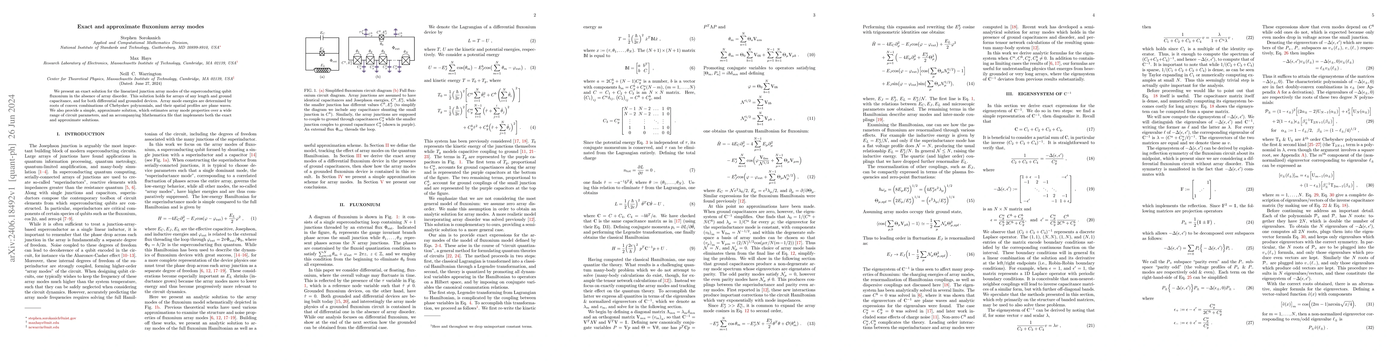 Thumbnail for Exact and approximate fluxonium array modes