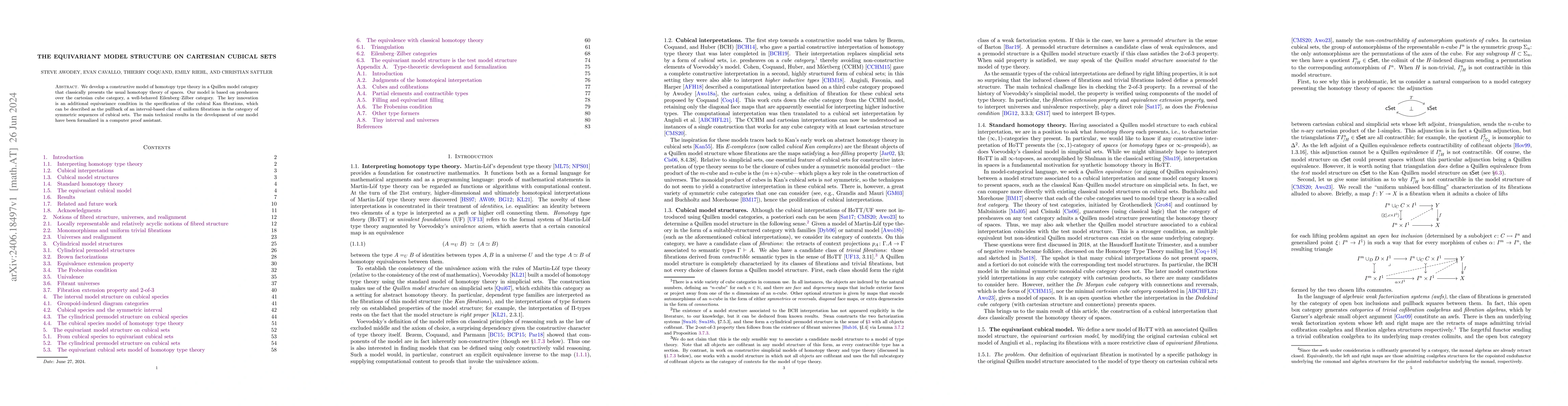 Thumbnail for The equivariant model structure on cartesian cubical sets