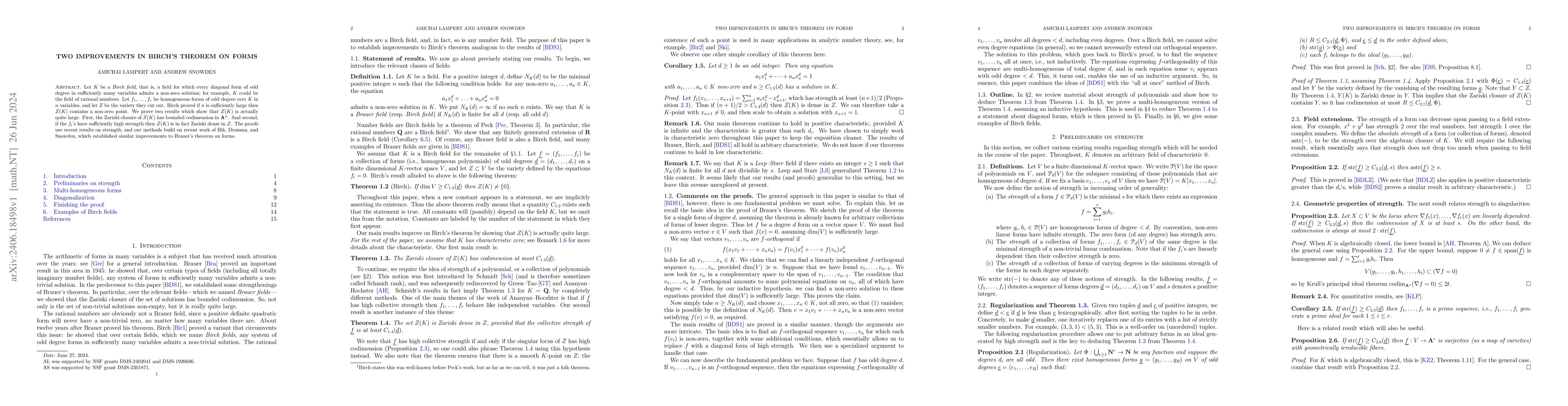 Thumbnail for Two improvements in Birch's theorem on forms