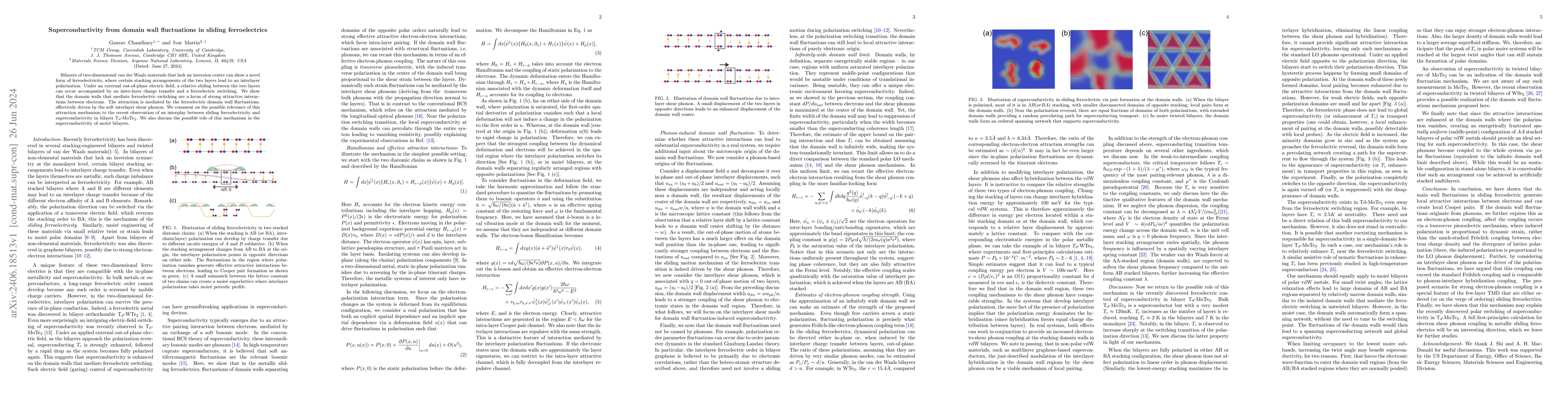Thumbnail for Superconductivity from domain wall fluctuations in sliding
  ferroelectrics
