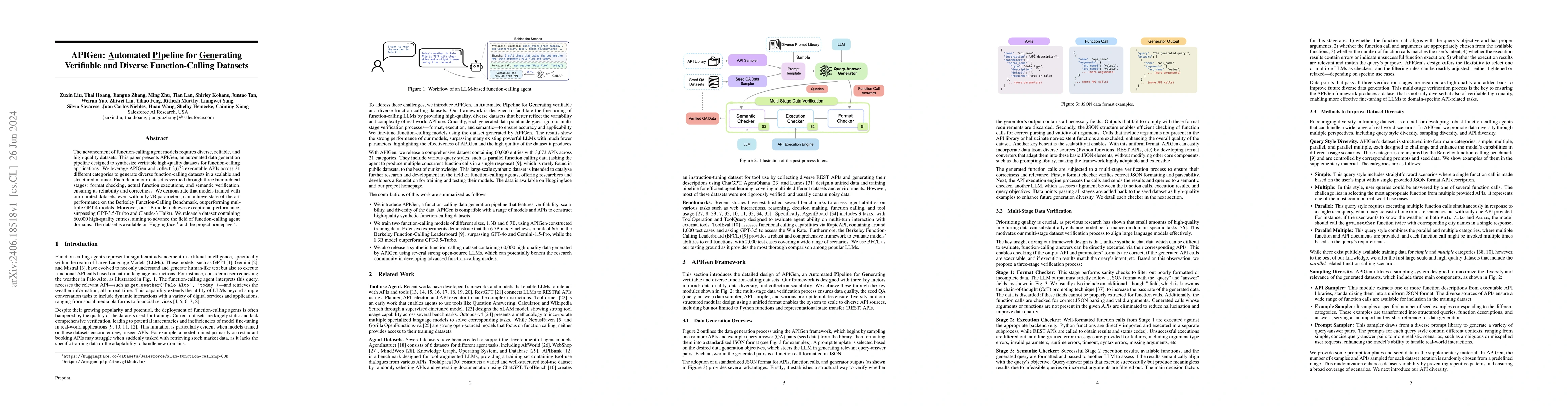 Thumbnail for APIGen: Automated Pipeline for Generating Verifiable and Diverse
  Function-Calling Datasets