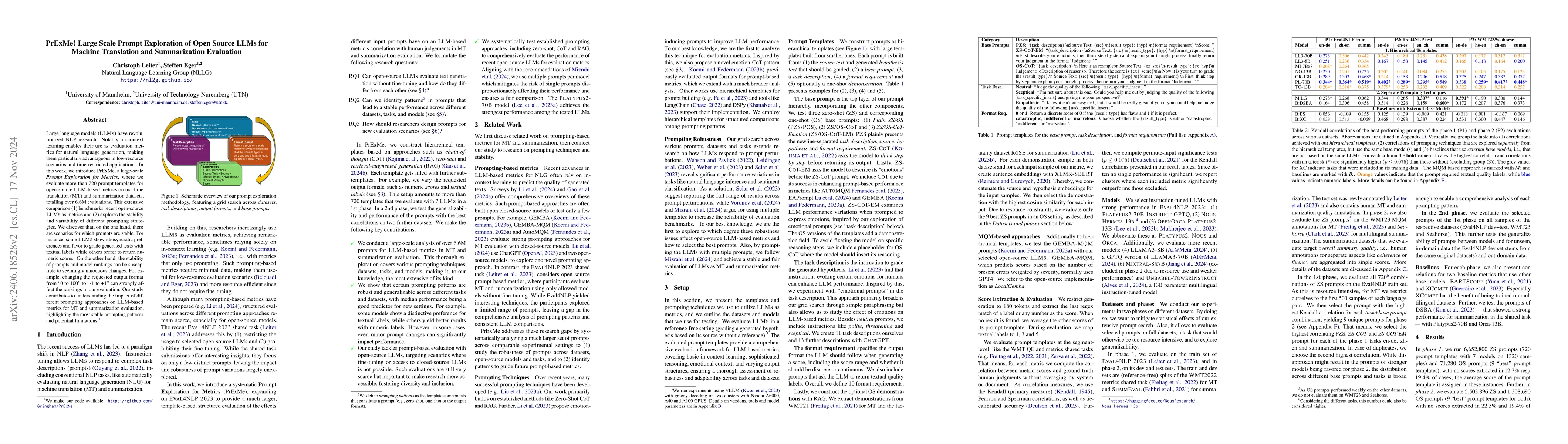 Thumbnail for PrExMe! Large Scale Prompt Exploration of Open Source LLMs for Machine
  Translation and Summarization Evaluation