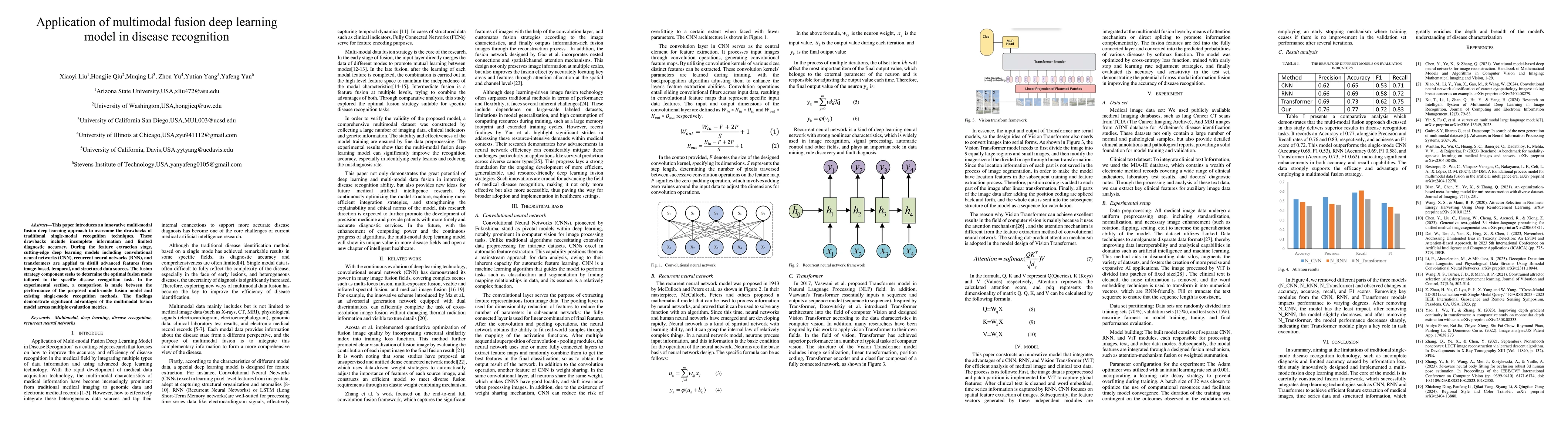 Thumbnail for Application of Multimodal Fusion Deep Learning Model in Disease
  Recognition