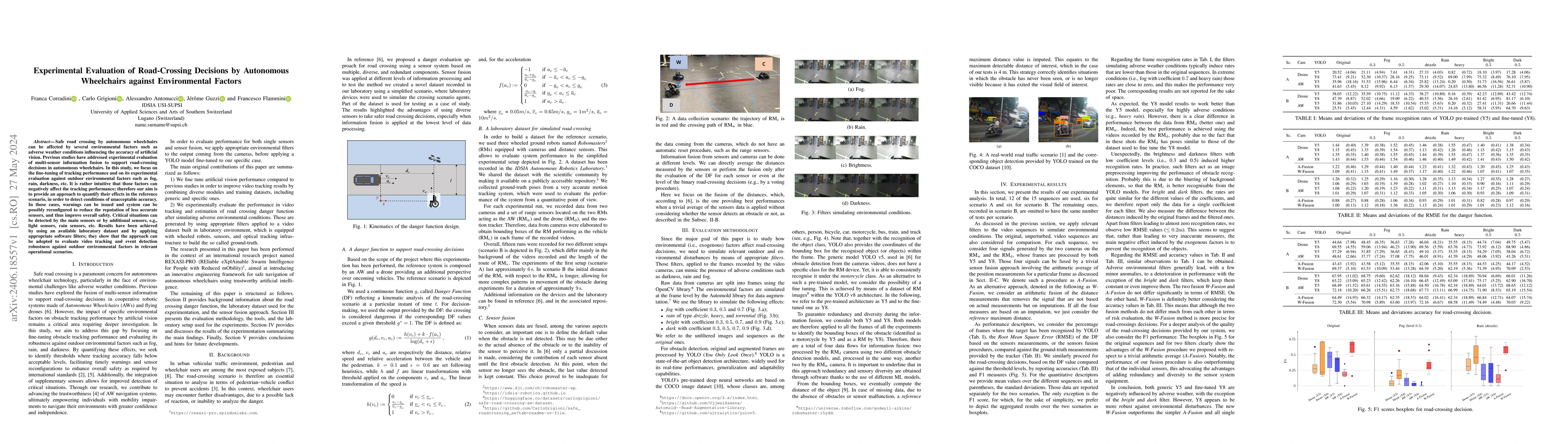 Thumbnail for Experimental Evaluation of Road-Crossing Decisions by Autonomous
  Wheelchairs against Environmental Factors