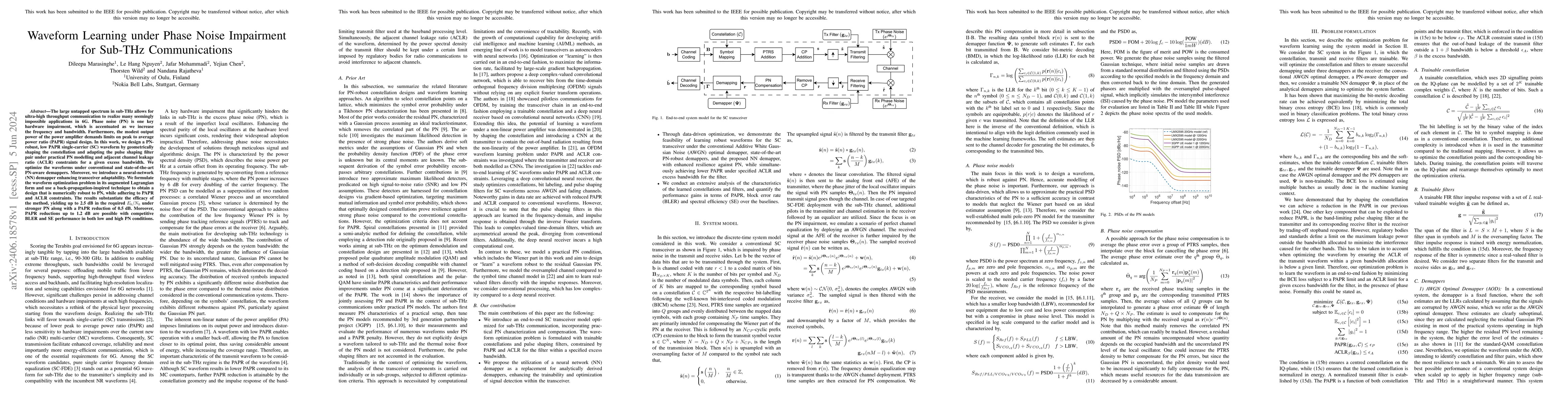 Thumbnail for Waveform Learning under Phase Noise Impairment for Sub-THz
  Communications