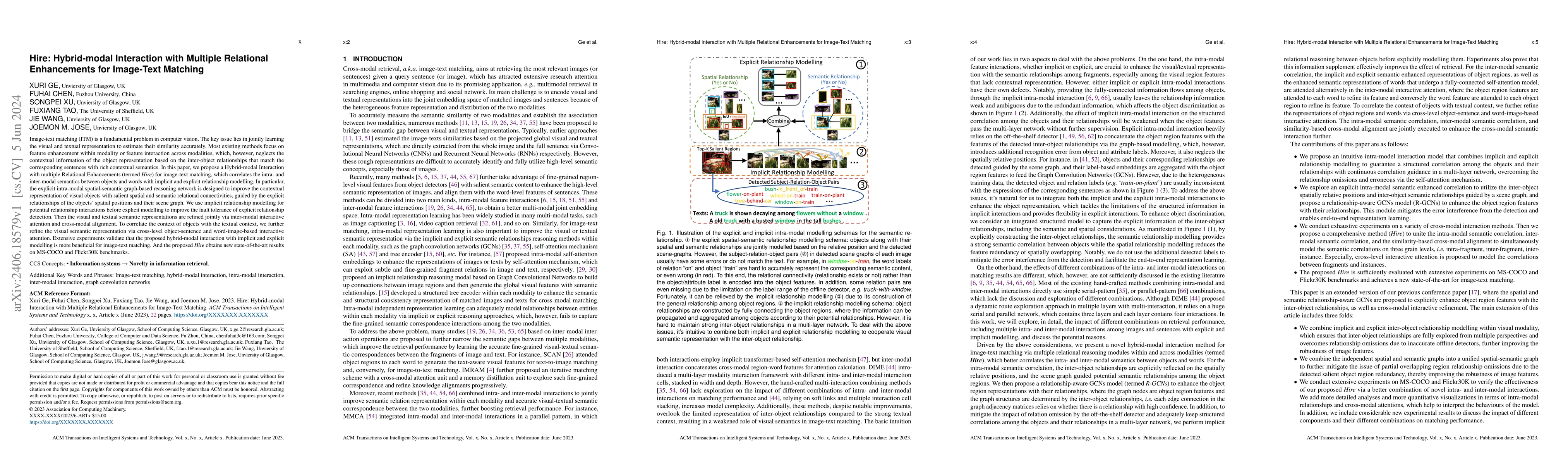 Thumbnail for Hire: Hybrid-modal Interaction with Multiple Relational Enhancements for
  Image-Text Matching