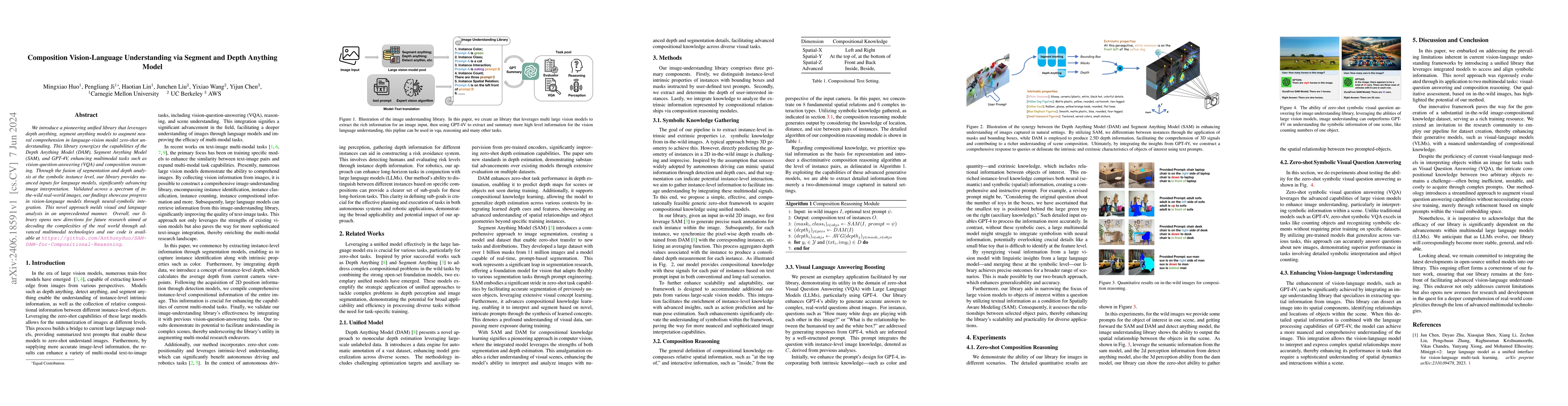 Thumbnail for Composition Vision-Language Understanding via Segment and Depth Anything
  Model