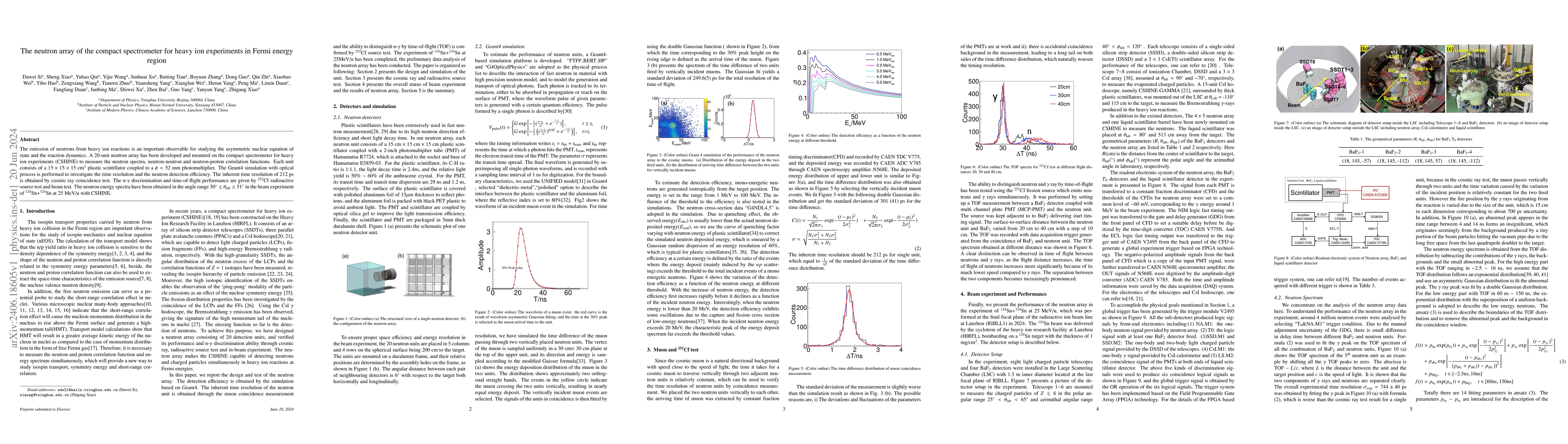 Thumbnail for The neutron array of the compact spectrometer for heavy ion experiments
  in Fermi energy region