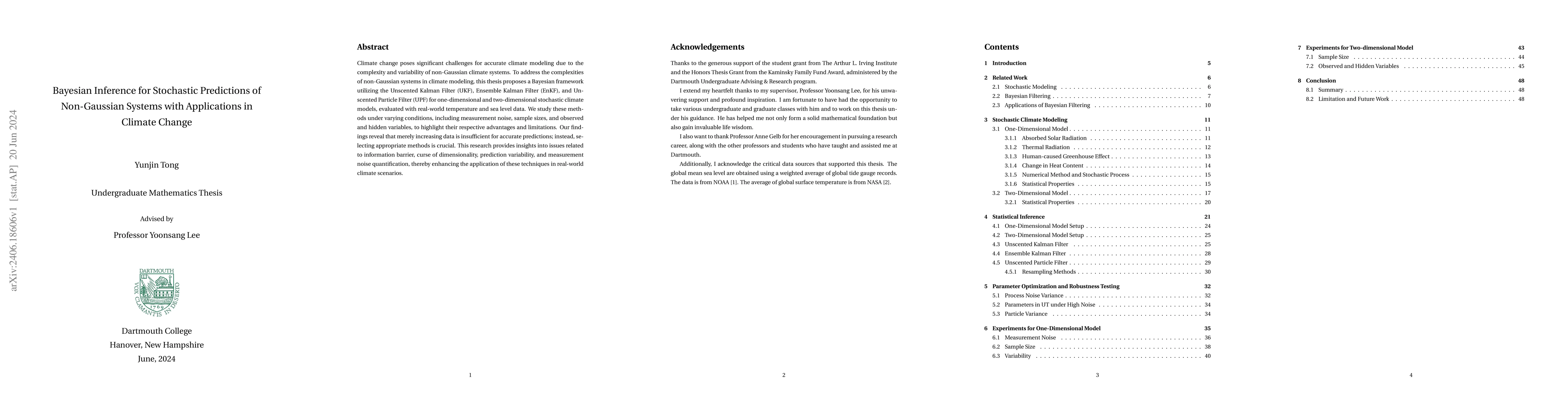 Thumbnail for Bayesian Inference for Stochastic Predictions of Non-Gaussian Systems
  with Applications in Climate Change