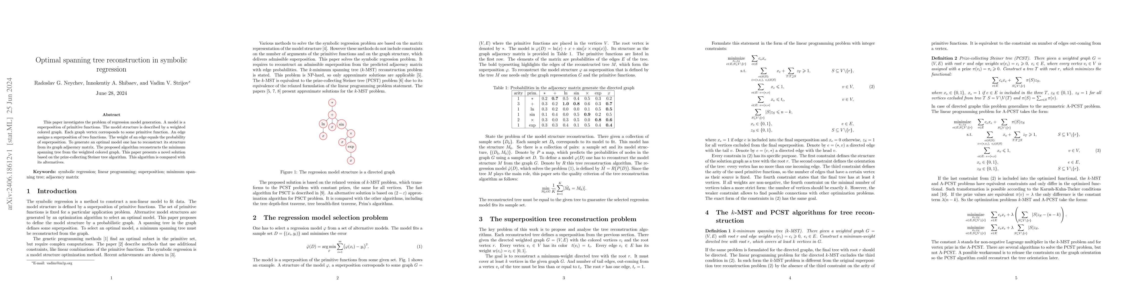 Thumbnail for Optimal spanning tree reconstruction in symbolic regression