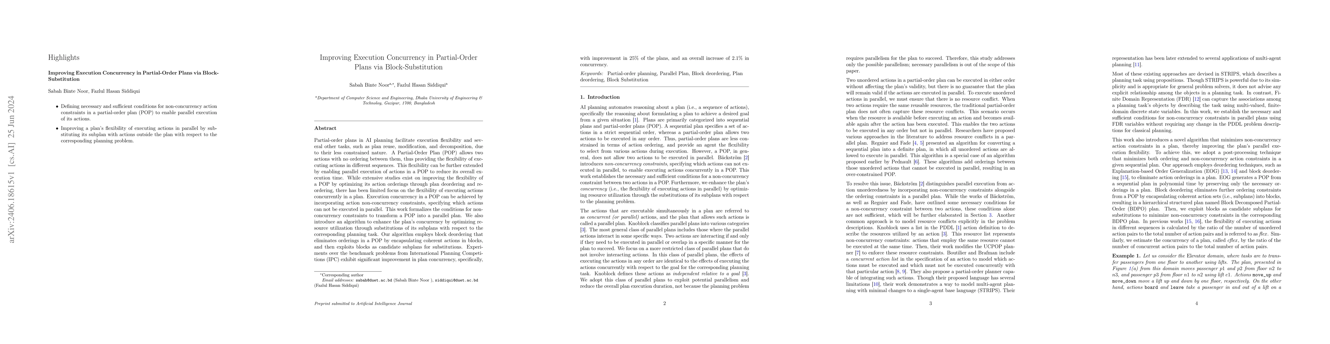 Thumbnail for Improving Execution Concurrency in Partial-Order Plans via
  Block-Substitution
