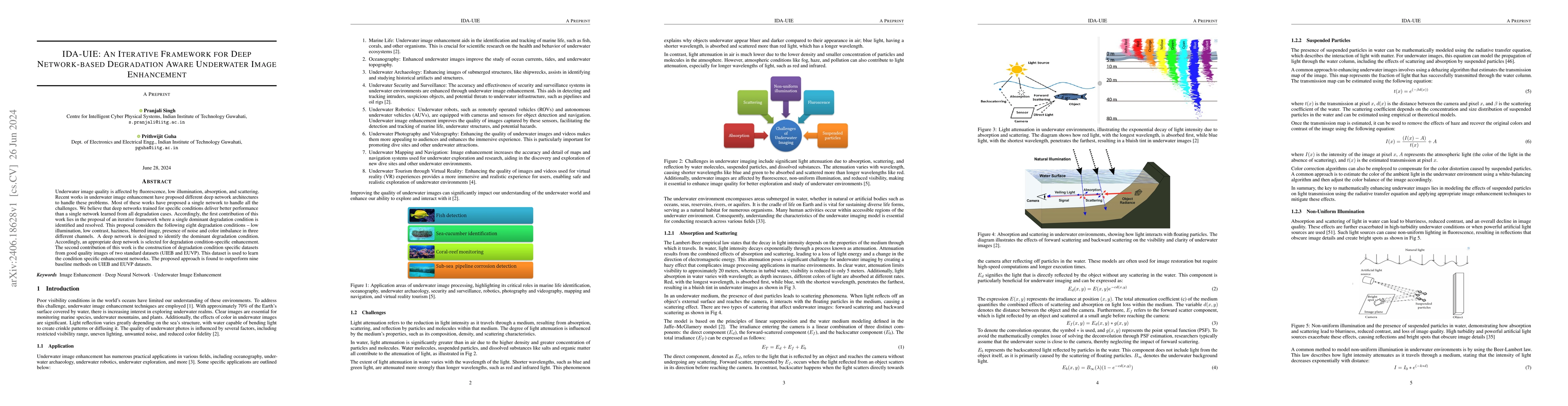 Thumbnail for IDA-UIE: An Iterative Framework for Deep Network-based Degradation Aware
  Underwater Image Enhancement
