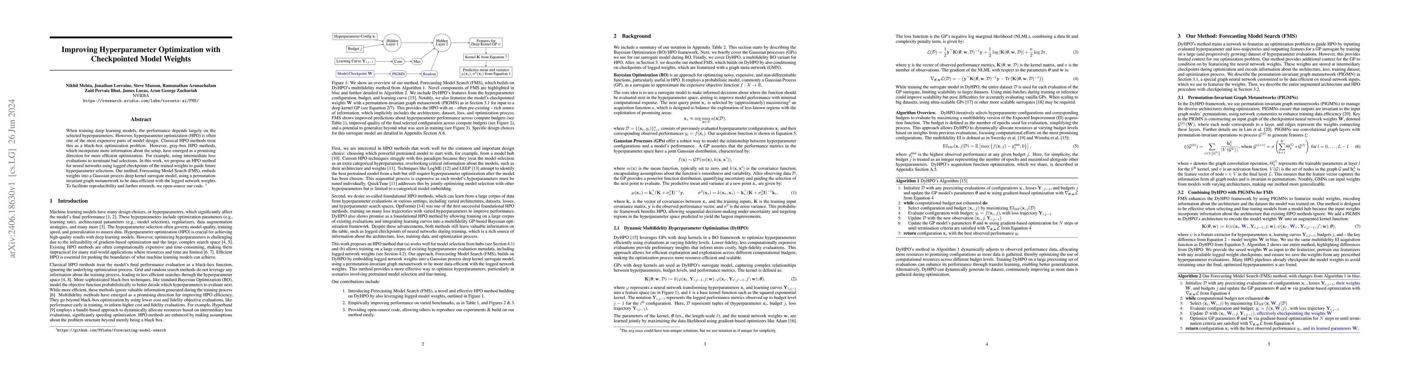 Thumbnail for Improving Hyperparameter Optimization with Checkpointed Model Weights
