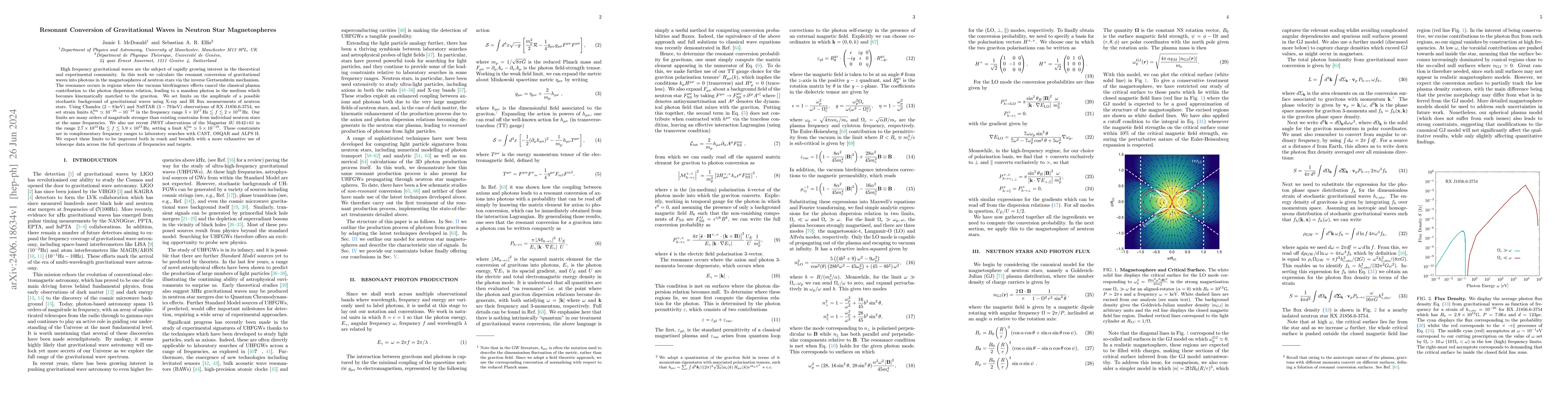 Thumbnail for Resonant Conversion of Gravitational Waves in Neutron Star
  Magnetospheres