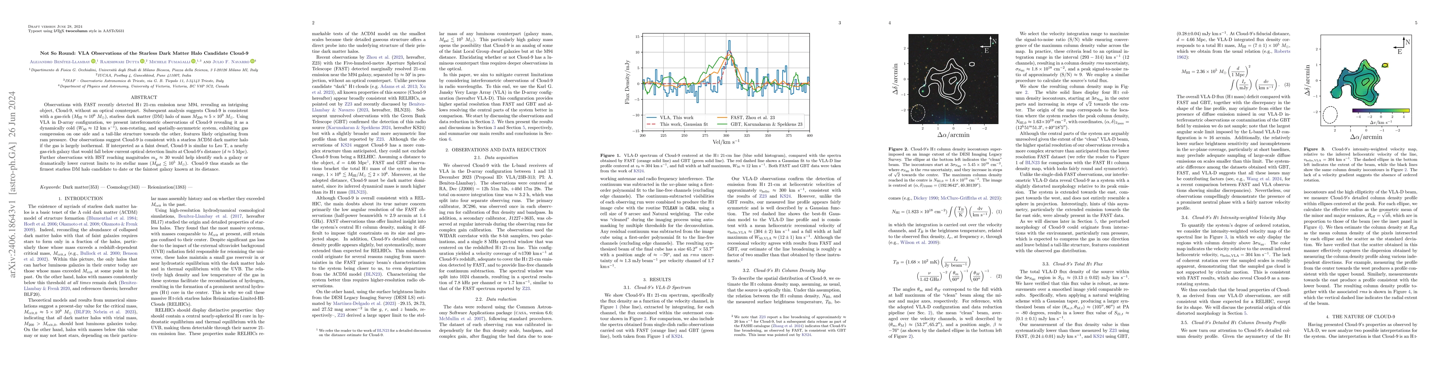Thumbnail for Not So Round: VLA Observations of the Starless Dark Matter Halo
  Candidate Cloud-9
