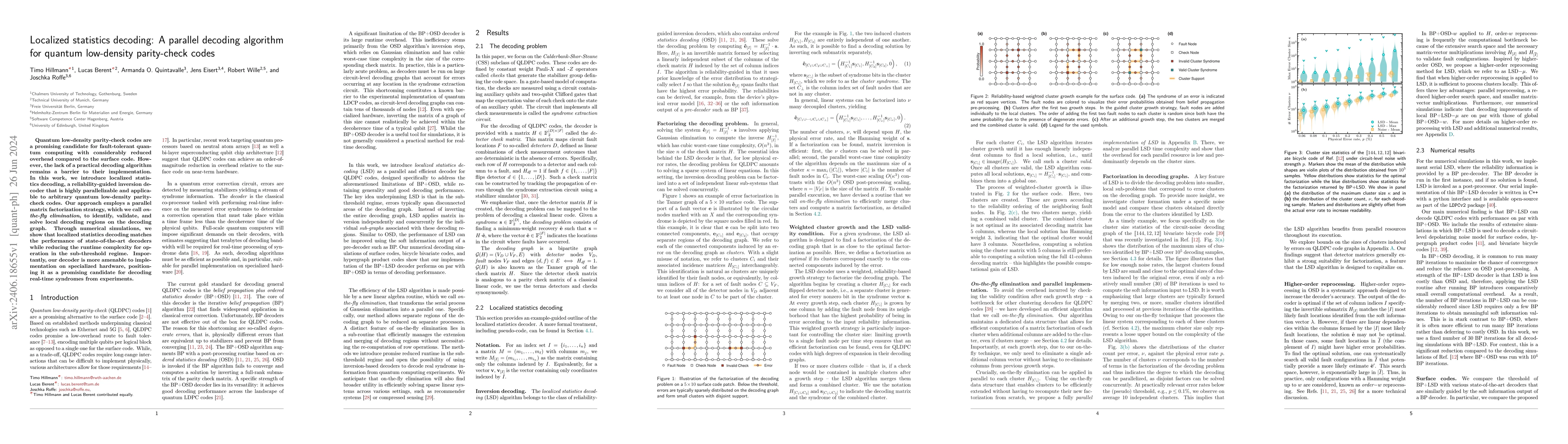 Thumbnail for Localized statistics decoding: A parallel decoding algorithm for quantum
  low-density parity-check codes