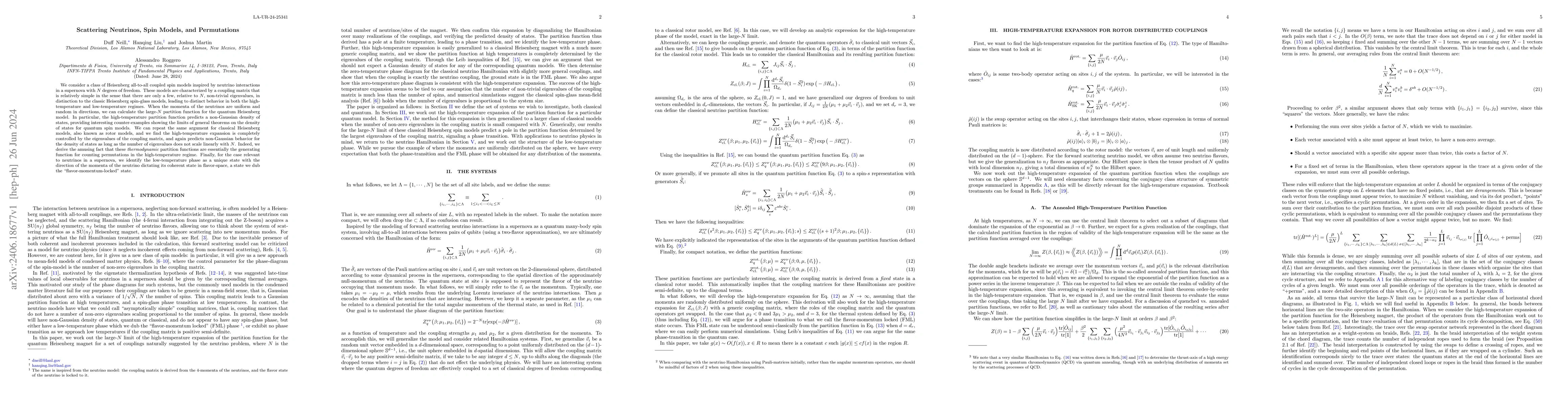 Thumbnail for Scattering Neutrinos, Spin Models, and Permutations