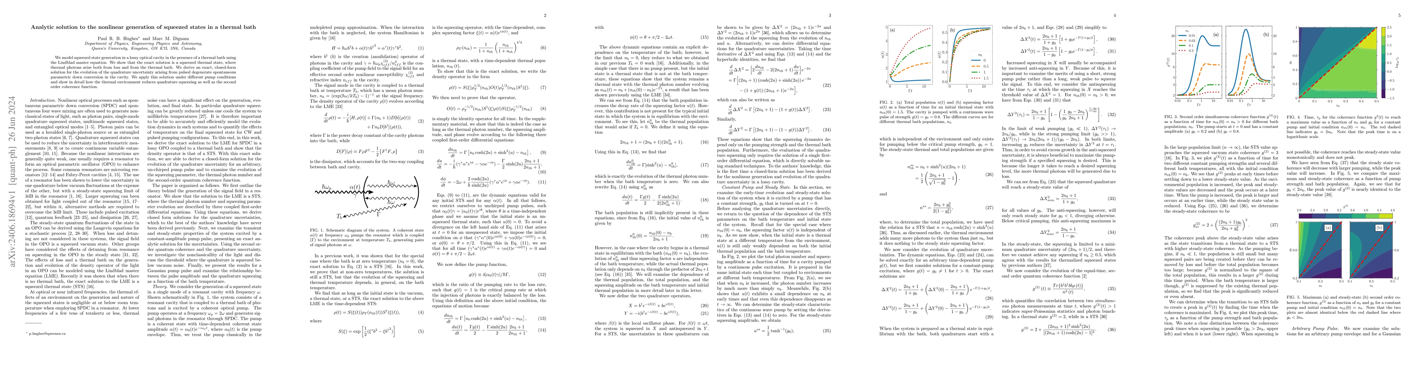 Thumbnail for Analytic solution to the nonlinear generation of squeezed states in a
  thermal bath