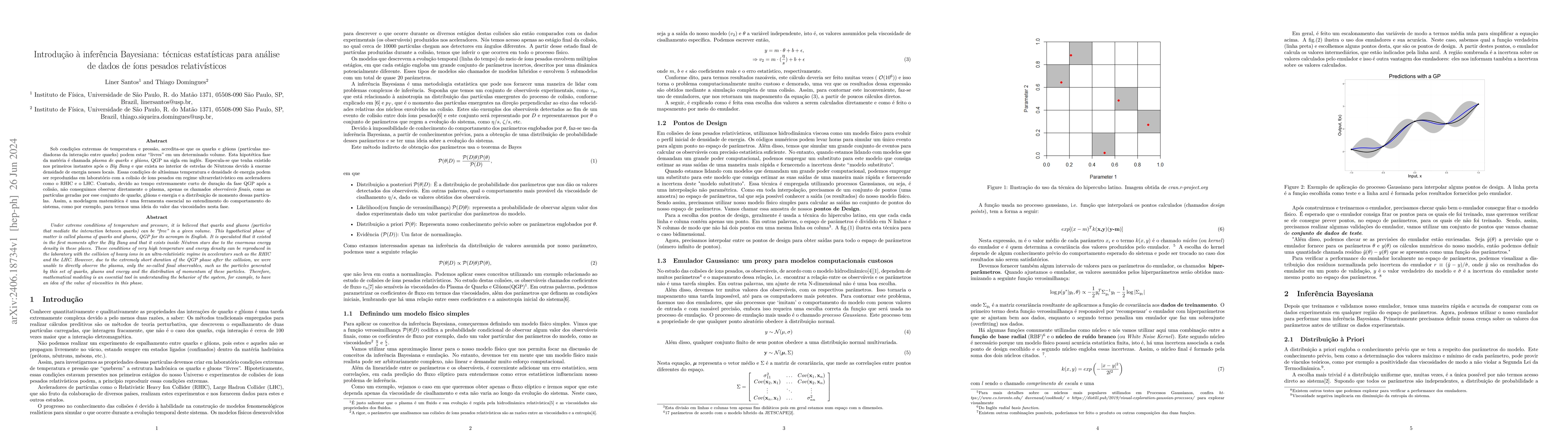 Thumbnail for Introdu\c{c}\~ao \`a infer\^encia Bayesiana: t\'ecnicas estat\'isticas
  para an\'alise de dados de \'ions pesados relativ\'isticos