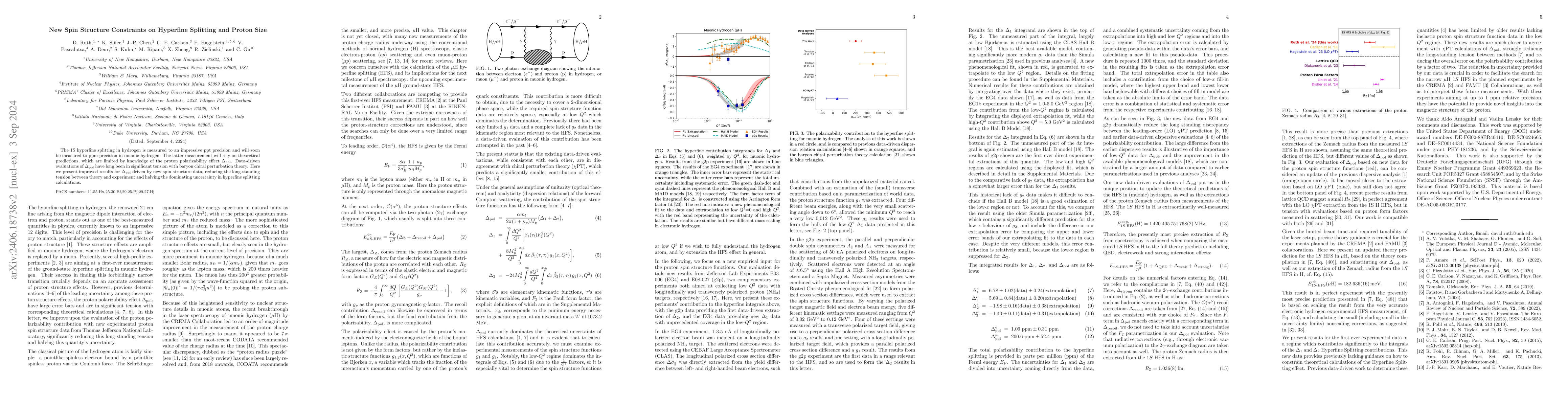 Thumbnail for New Spin Structure Constraints on Hyperfine Splitting and Proton Size