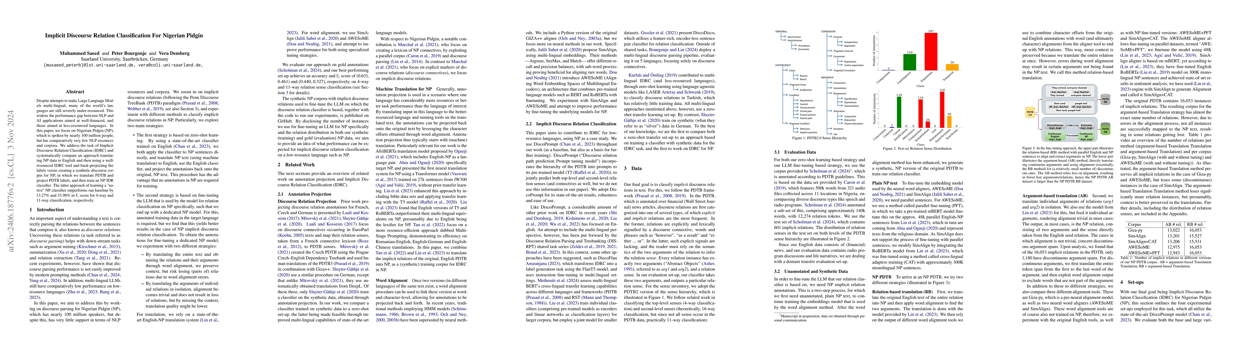 Thumbnail for Implicit Discourse Relation Classification For Nigerian Pidgin