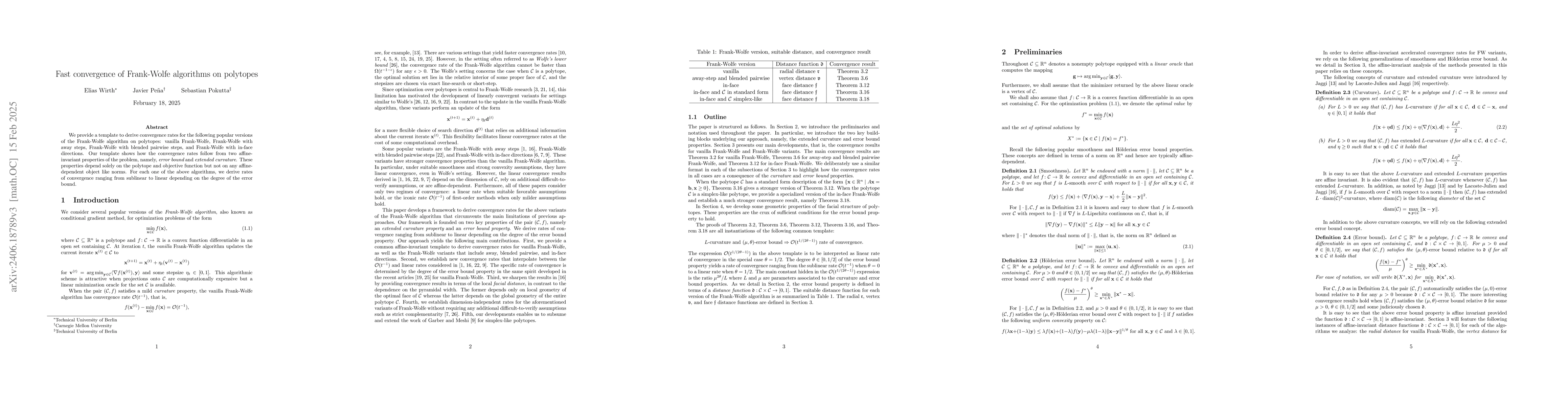 Thumbnail for Fast Convergence of Frank-Wolfe algorithms on polytopes