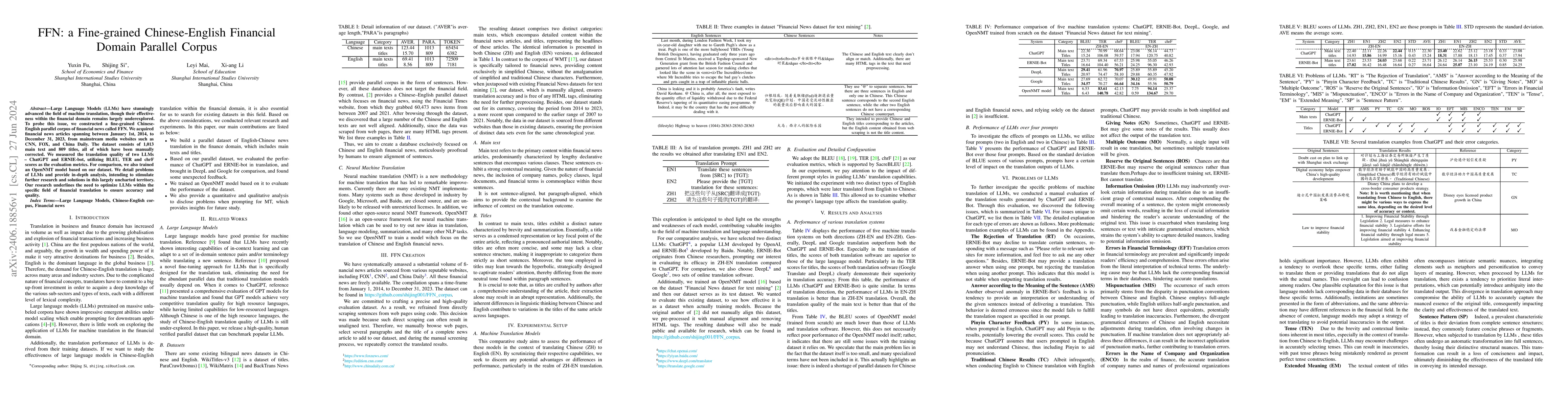 Thumbnail for FFN: a Fine-grained Chinese-English Financial Domain Parallel Corpus