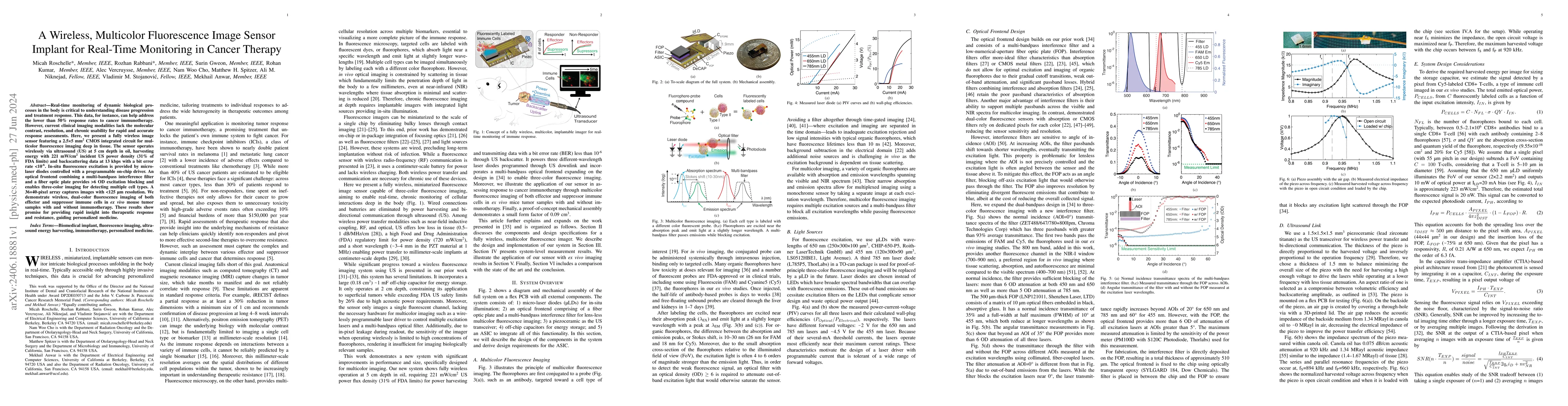 Thumbnail for A Wireless, Multicolor Fluorescence Image Sensor Implant for Real-Time
  Monitoring in Cancer Therapy
