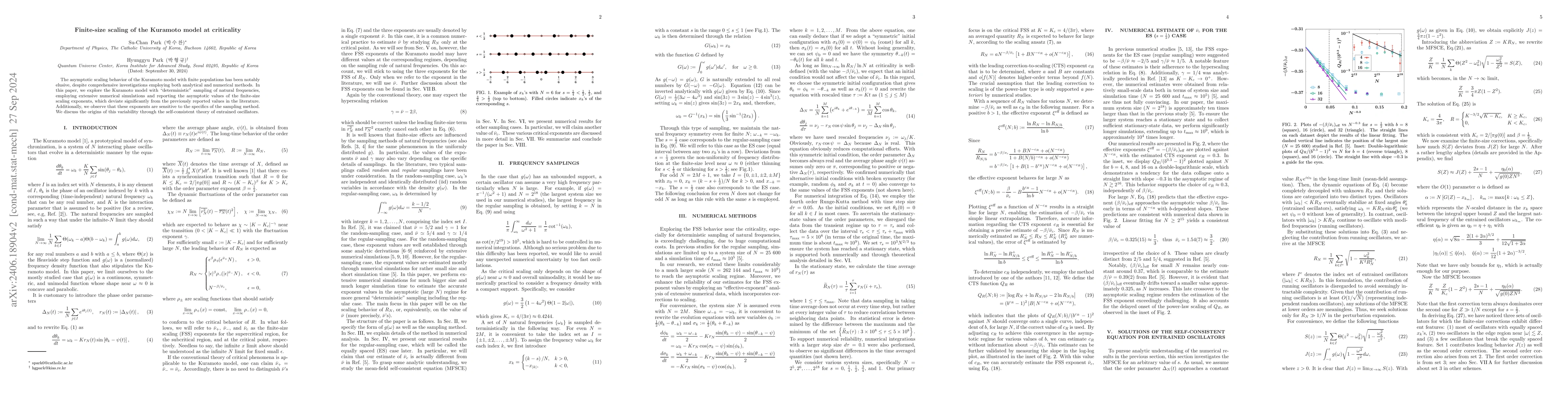 Thumbnail for Finite size scaling of the Kuramoto model at criticality