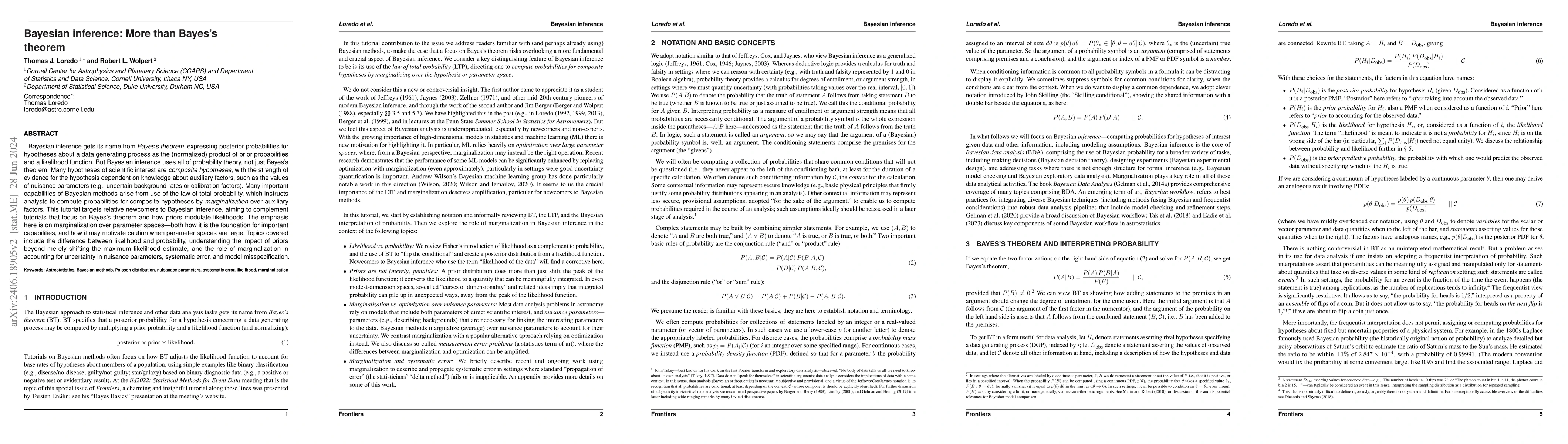 Thumbnail for Bayesian inference: More than Bayes's theorem
