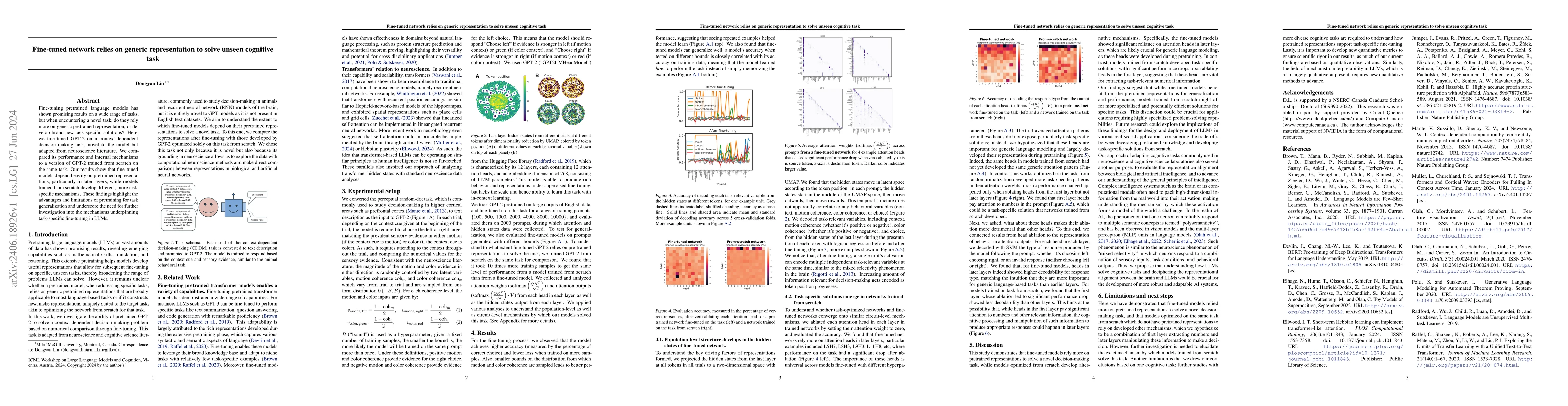 Thumbnail for Fine-tuned network relies on generic representation to solve unseen
  cognitive task