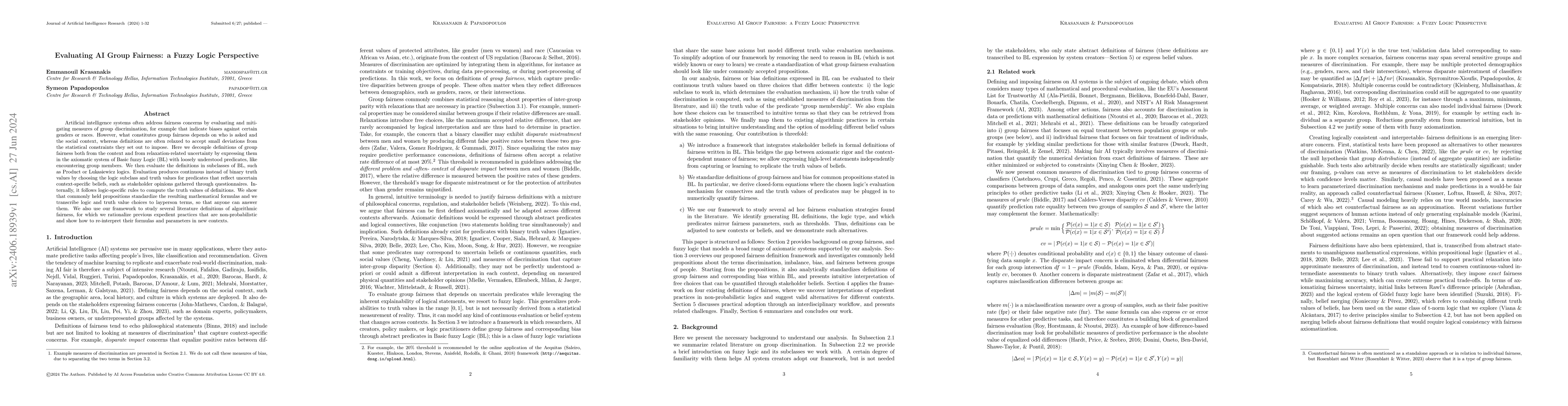 Thumbnail for Evaluating AI Group Fairness: a Fuzzy Logic Perspective