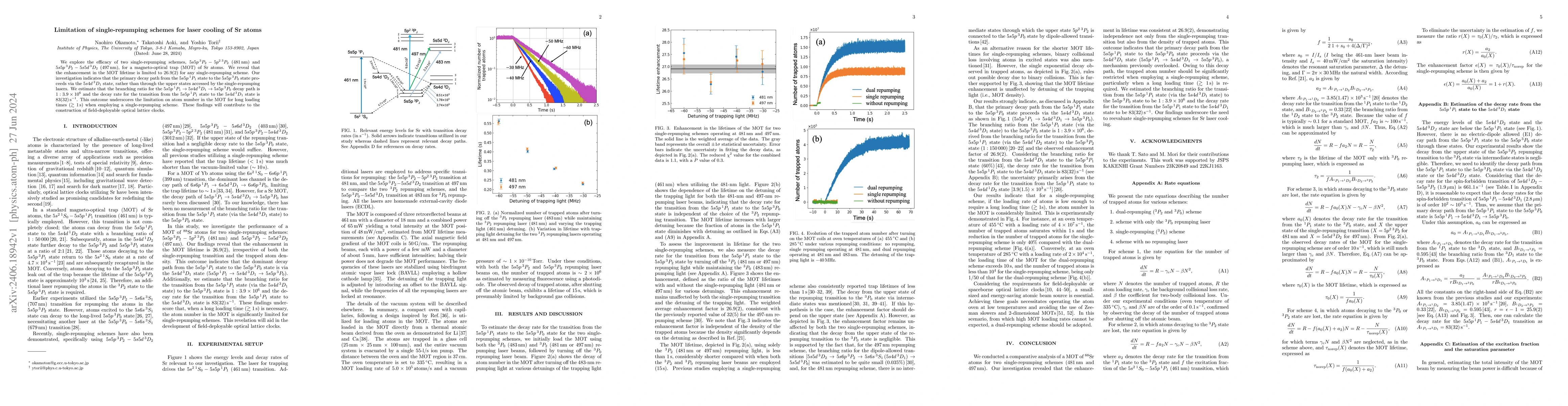 Thumbnail for Limitation of single-repumping schemes for laser cooling of Sr atoms
