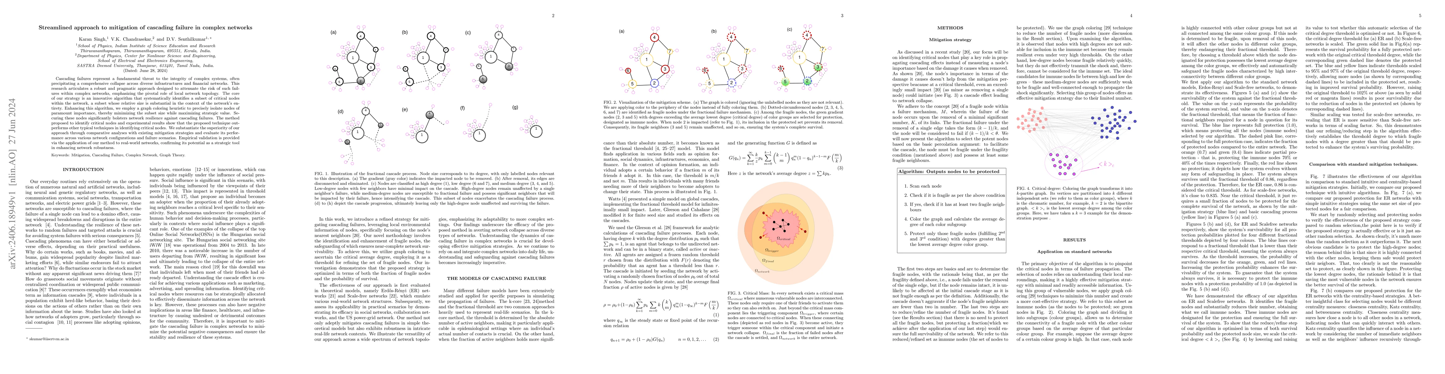 Thumbnail for Streamlined approach to mitigation of cascading failure in complex
  networks