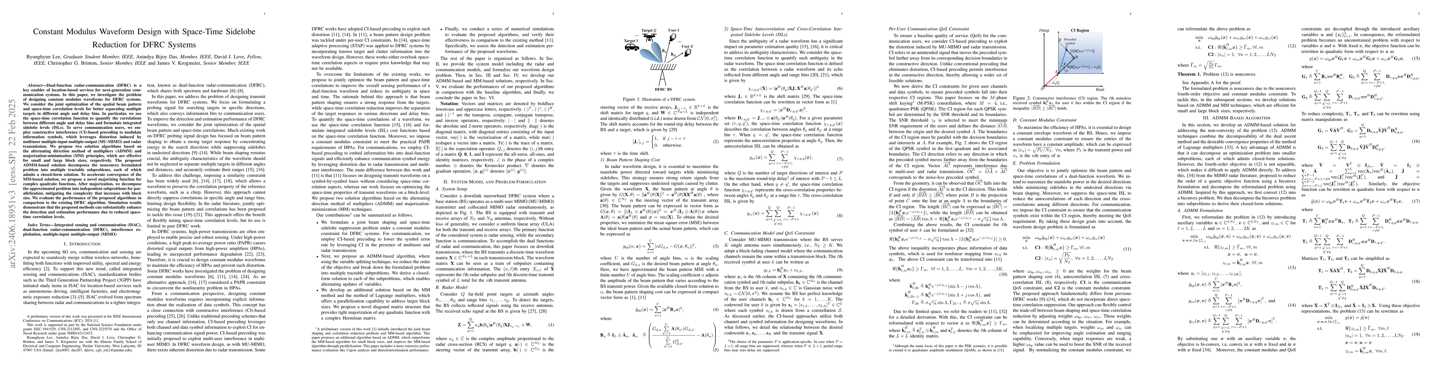 Thumbnail for Constant Modulus Waveform Design with Interference Exploitation for DFRC
  Systems: A Block-Level Optimization Approach