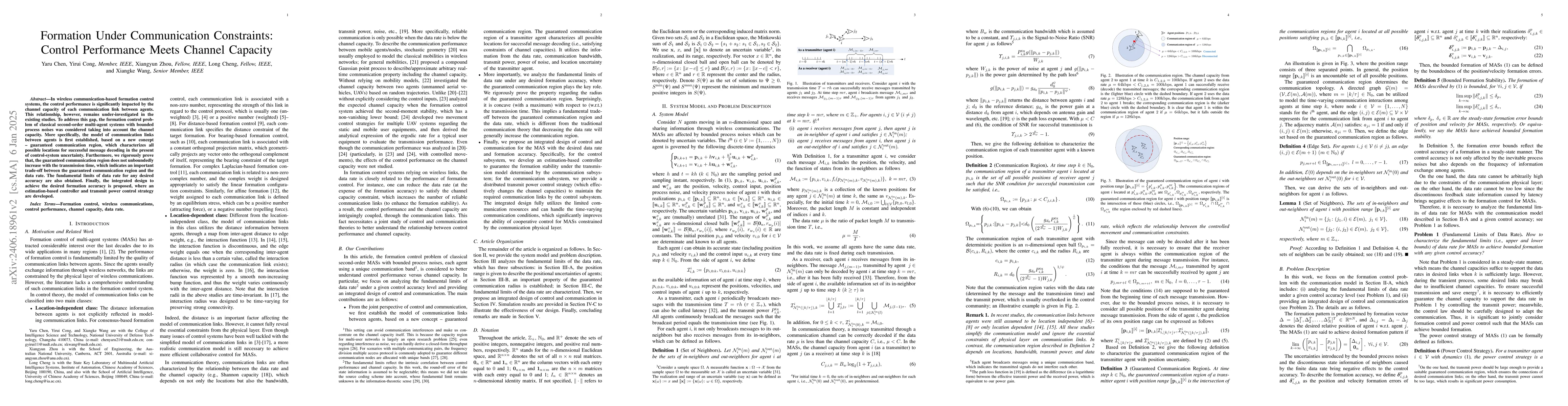 Thumbnail for Formation Under Communication Constraints: Control Performance Meets
  Channel Capacity