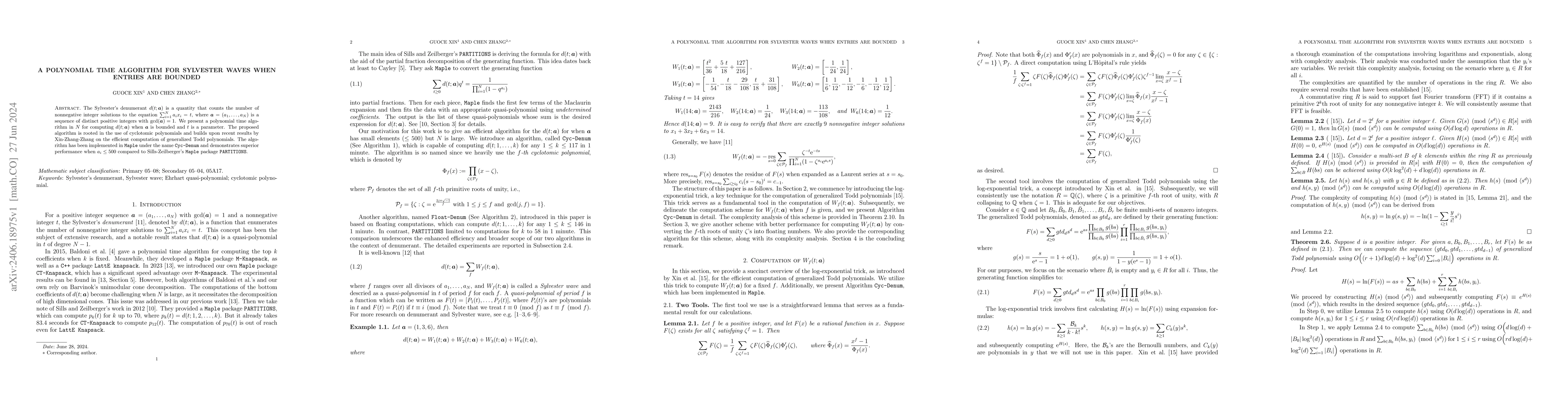 Thumbnail for A polynomial time algorithm for Sylvester waves when entries are bounded