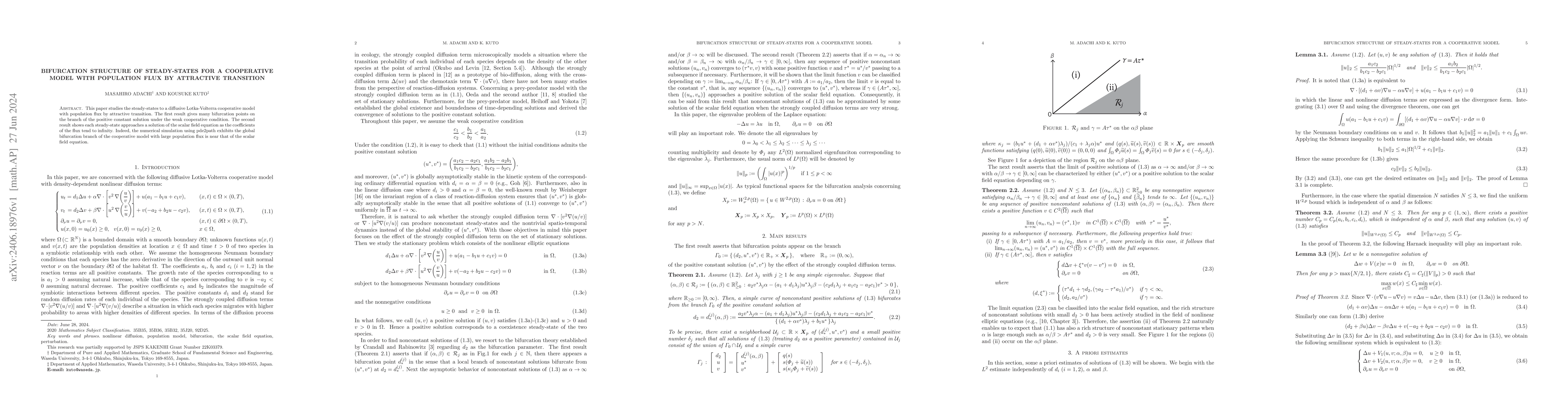 Thumbnail for Bifurcation structure of steady-states for a cooperative model with
  population flux by attractive transition
