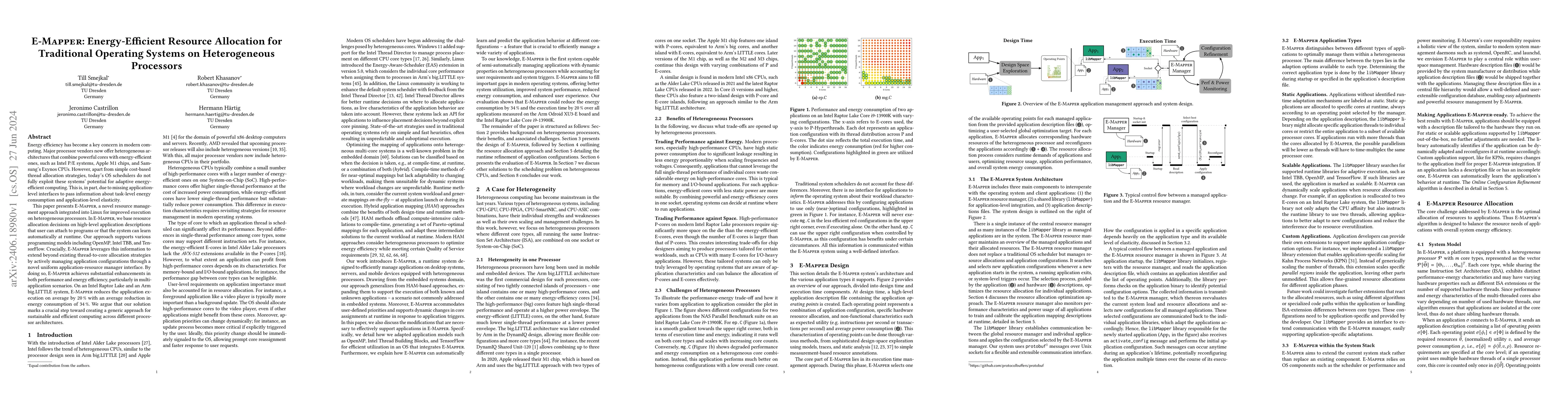 Thumbnail for E-Mapper: Energy-Efficient Resource Allocation for Traditional Operating
  Systems on Heterogeneous Processors