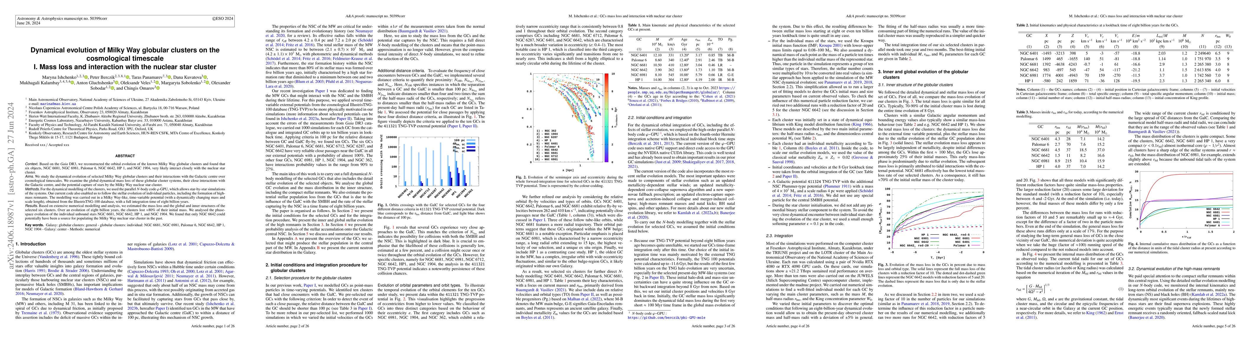 Thumbnail for Dynamical evolution of Milky Way globular clusters on the cosmological
  timescale I. Mass loss and interaction with the nuclear star cluster