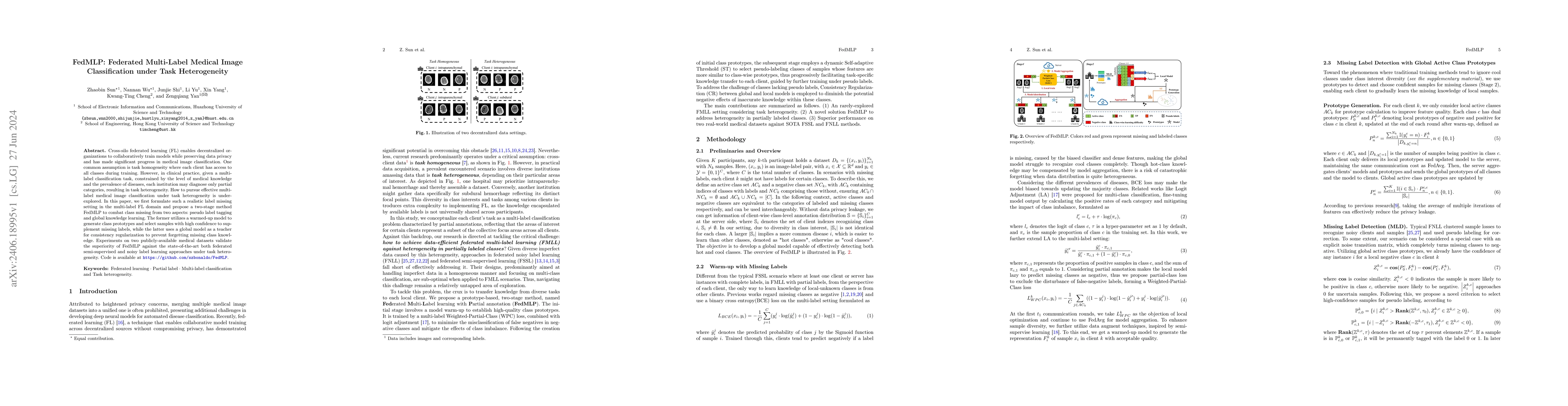Thumbnail for FedMLP: Federated Multi-Label Medical Image Classification under Task
  Heterogeneity