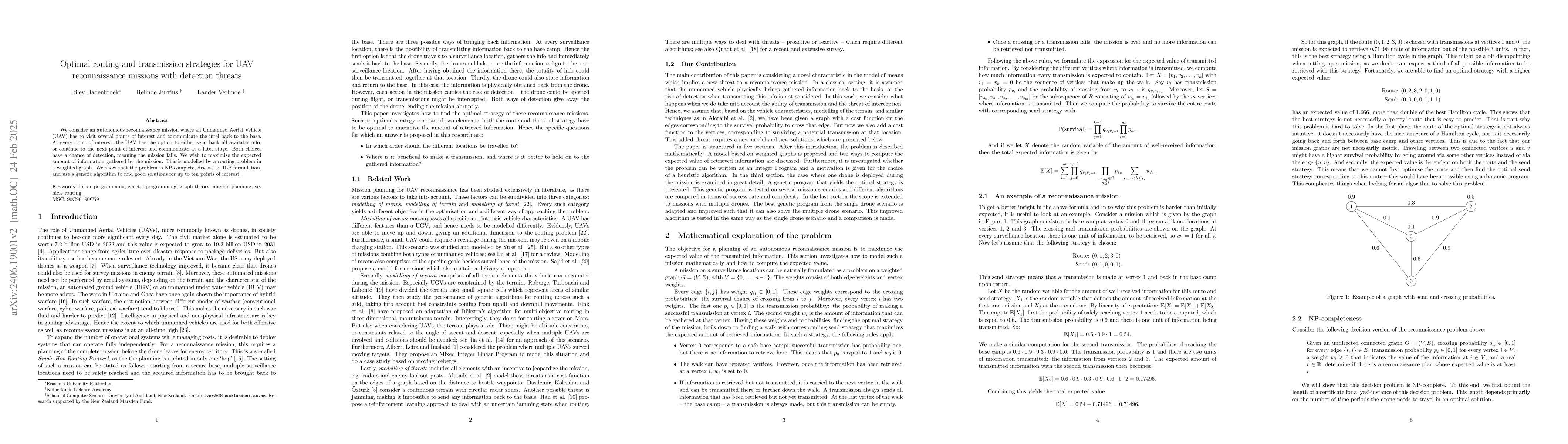 Thumbnail for Optimal routing and communication strategies for autonomous
  reconnaissance missions