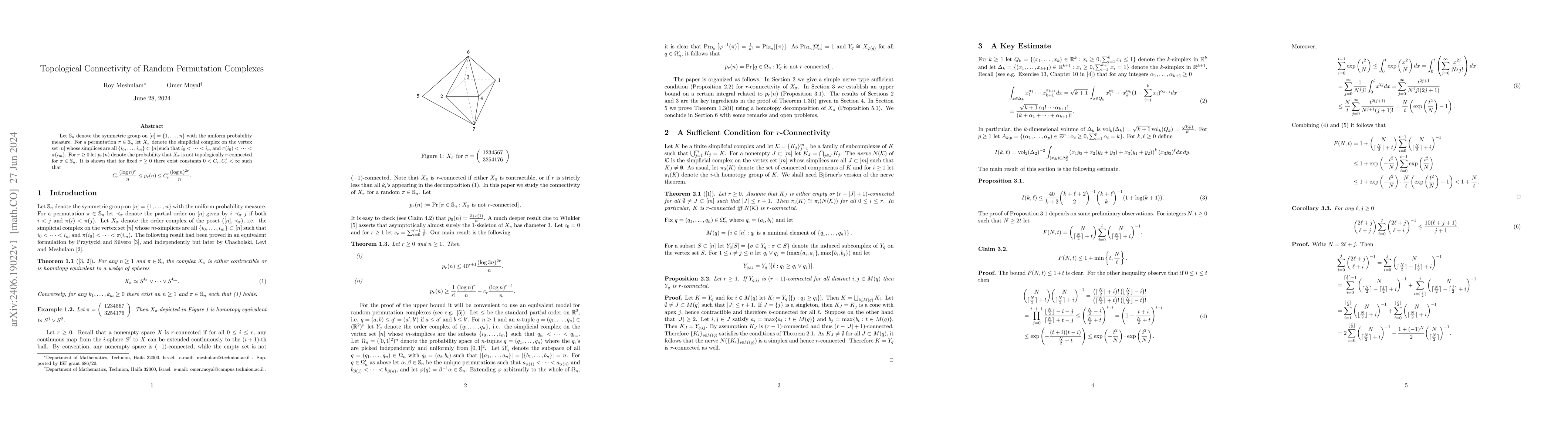 Thumbnail for Topological connectivity of random permutation complexes