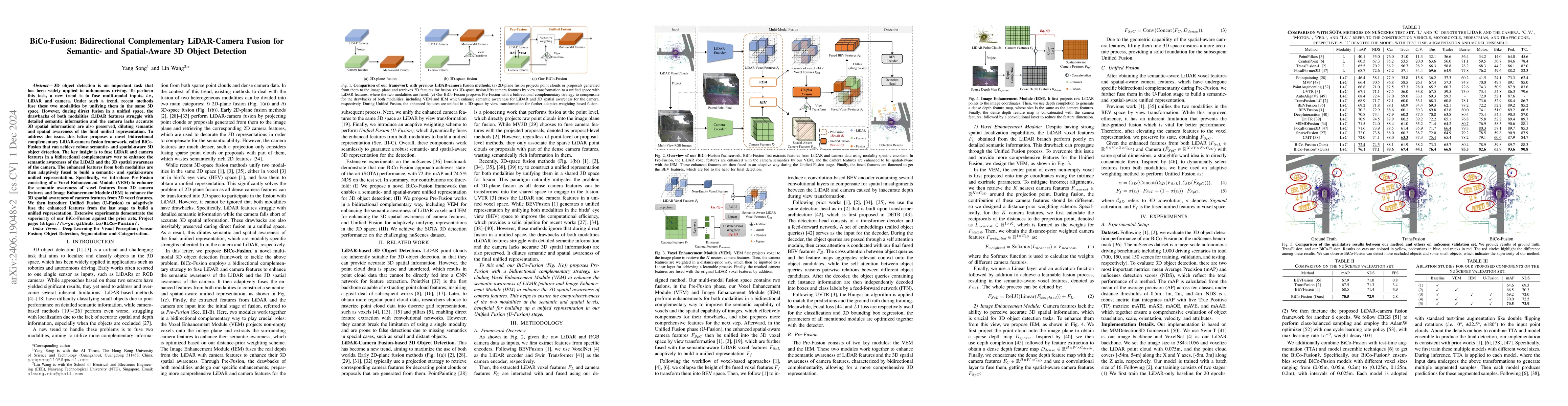 Thumbnail for BiCo-Fusion: Bidirectional Complementary LiDAR-Camera Fusion for
  Semantic- and Spatial-Aware 3D Object Detection