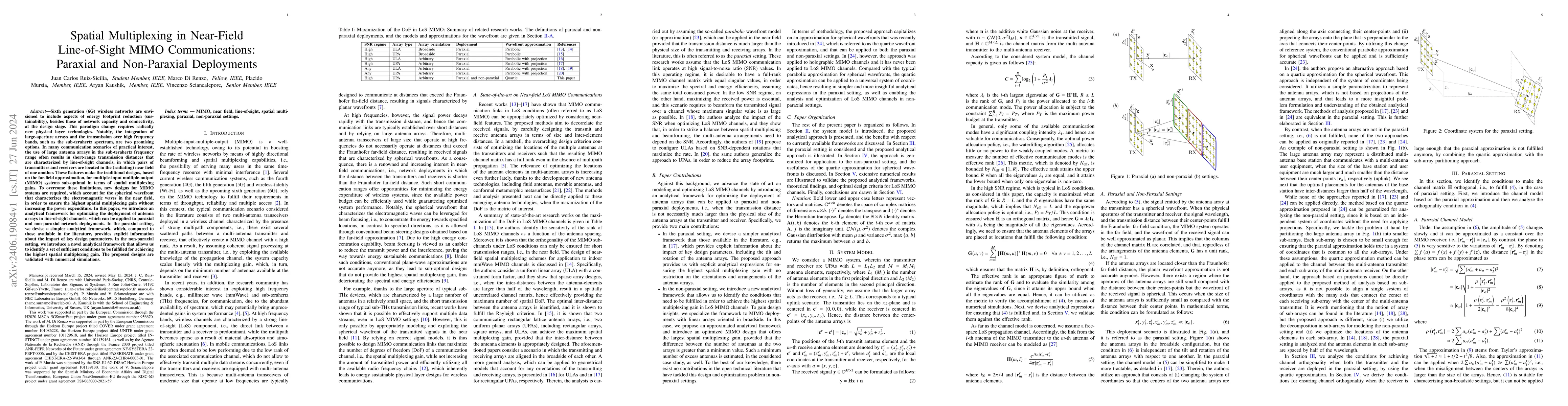Thumbnail for Spatial Multiplexing in Near-Field Line-of-Sight MIMO Communications:
  Paraxial and Non-Paraxial Deployments