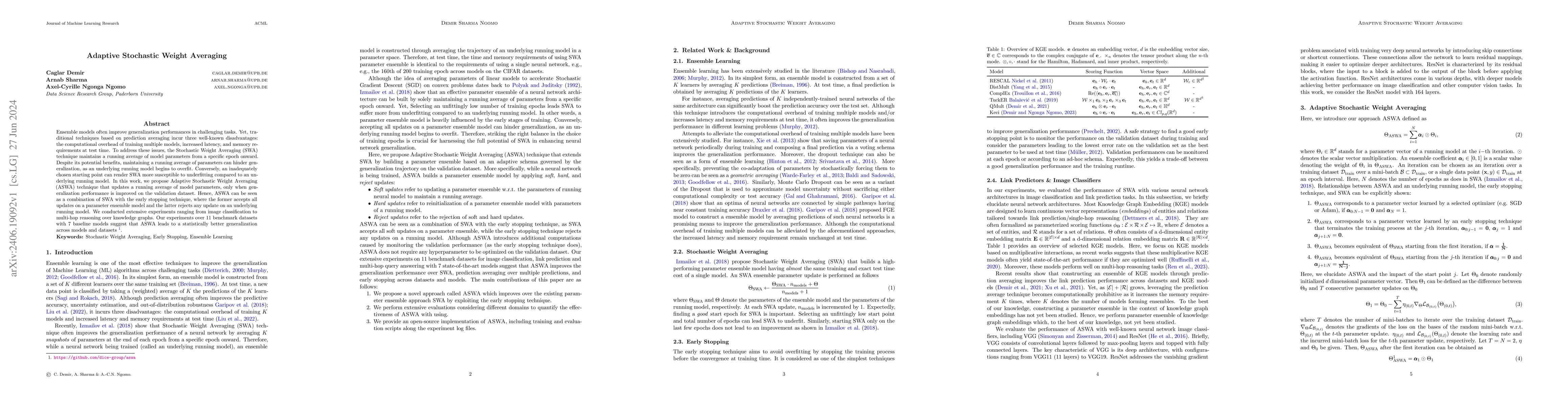 Thumbnail for Adaptive Stochastic Weight Averaging