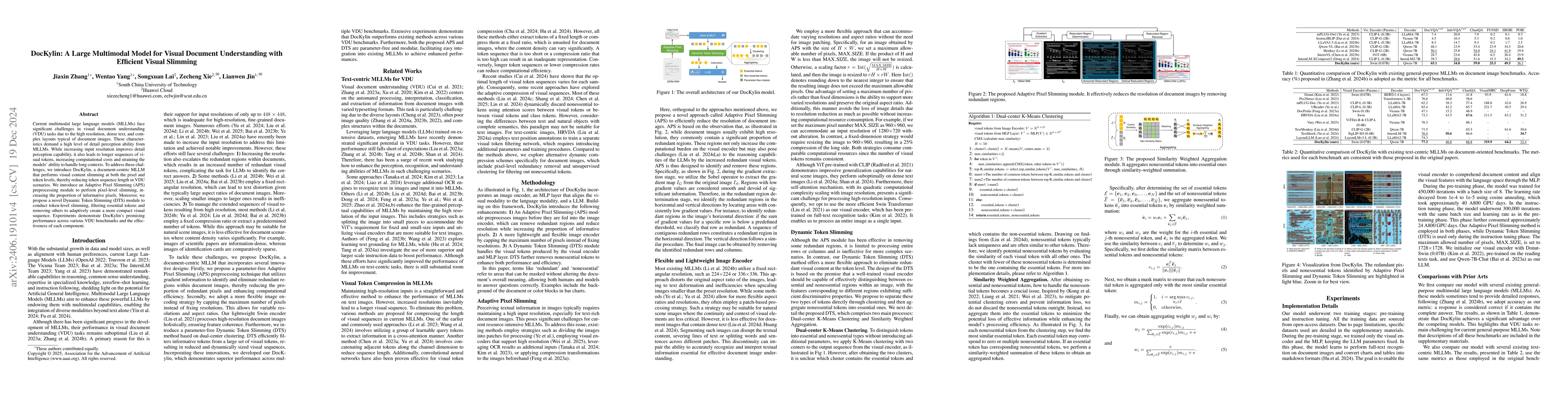 Thumbnail for DocKylin: A Large Multimodal Model for Visual Document Understanding
  with Efficient Visual Slimming